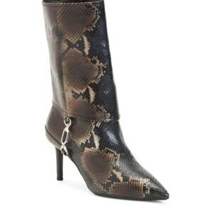 AQUATALIA Made In Italy Leather Snake Print Heel Boots NWT SIZE 7